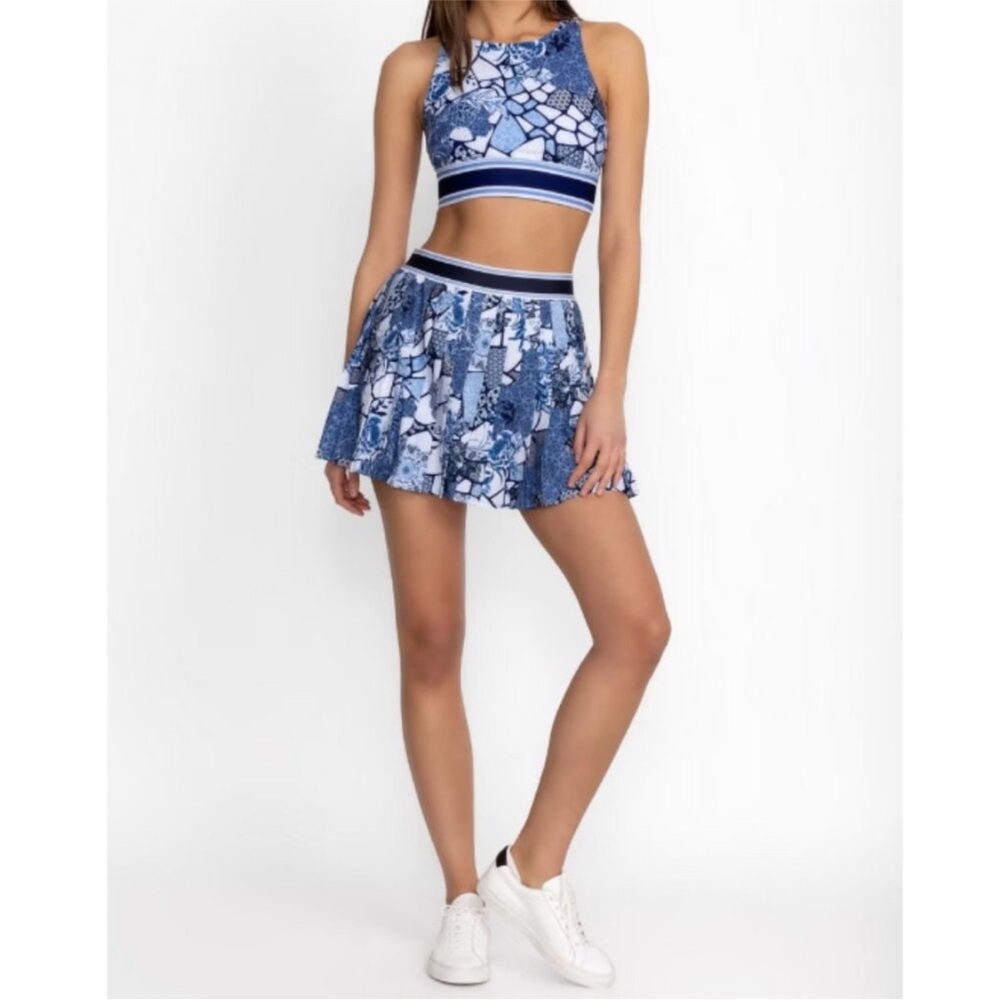 New Johnny Was Bee Active Pleated Tennis Skort Skirt Active Blue Moonlight Glass - Picture 14 of 14